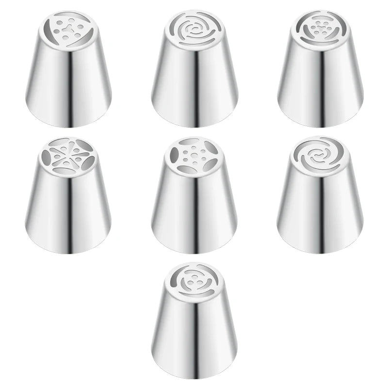 Russian Mounted Mouth Set Stainless Steel Kitchen Baking Supplies Set Cake Decoration Tools Nozzles Pastry Bag Set