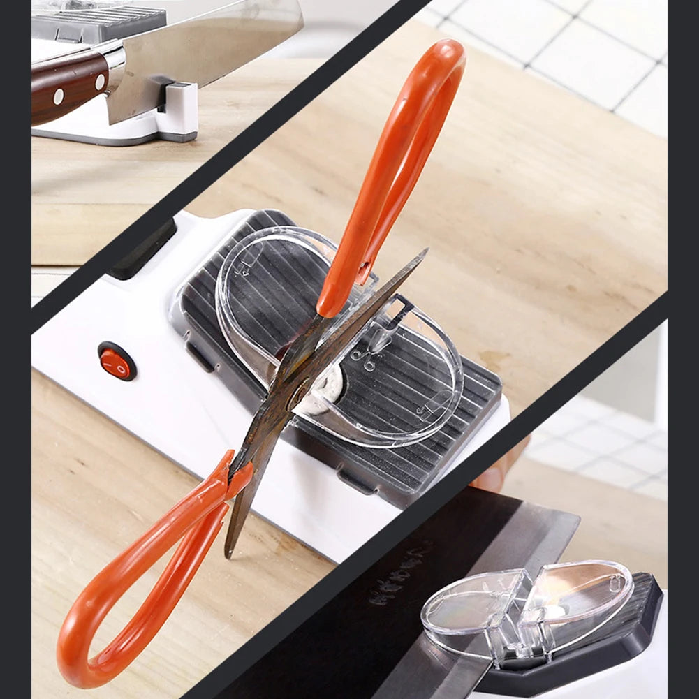 Automatic Electric Knife Sharpener with Protective Cover Chef Knife Sharpener for Quick Sharpening&Polishing for Knife Scissors
