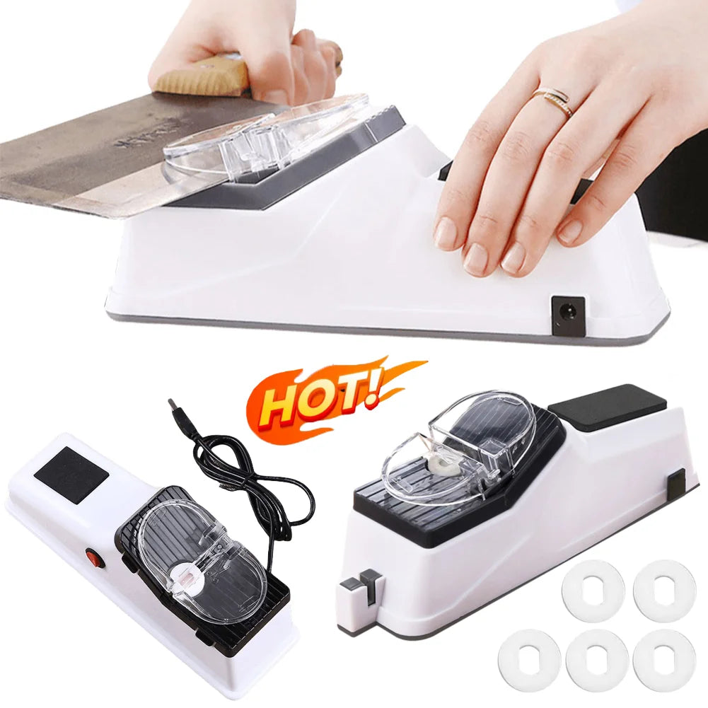 Automatic Electric Knife Sharpener with Protective Cover Chef Knife Sharpener for Quick Sharpening&Polishing for Knife Scissors
