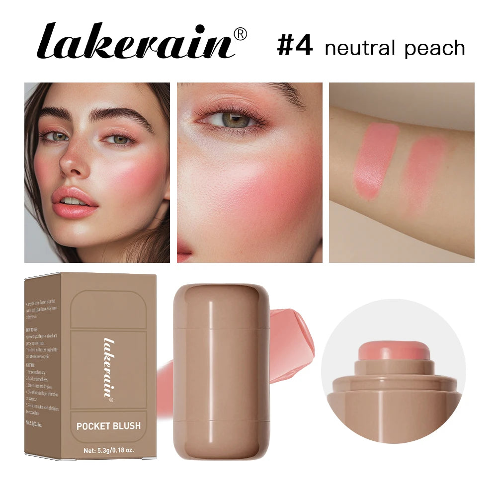 3In1 Cheek Lip Tinted Moistured Blush Stick Waterproof Easy Color Rouge Silky Smooth Blusher Cream Matte Contour Makeup