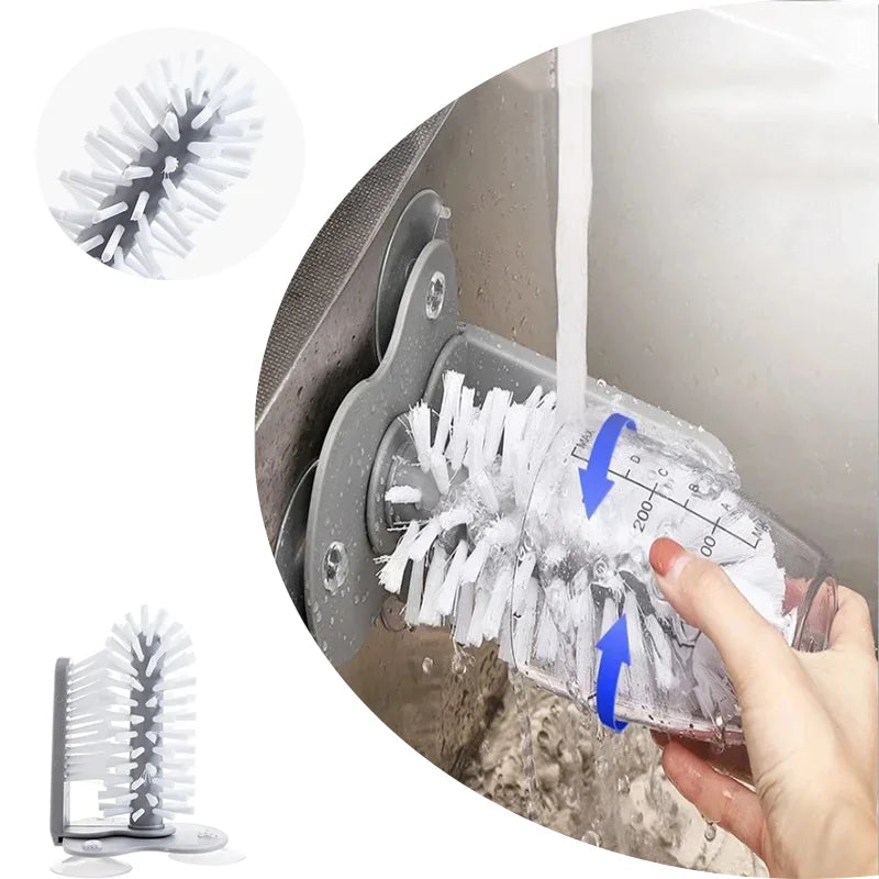 Cup Scrubber Glass Cleaner Bottles Brush Suction Cup Rotating Plastic Cup Brush Multifunctional Cleaning Brush Cup Brush Plastic