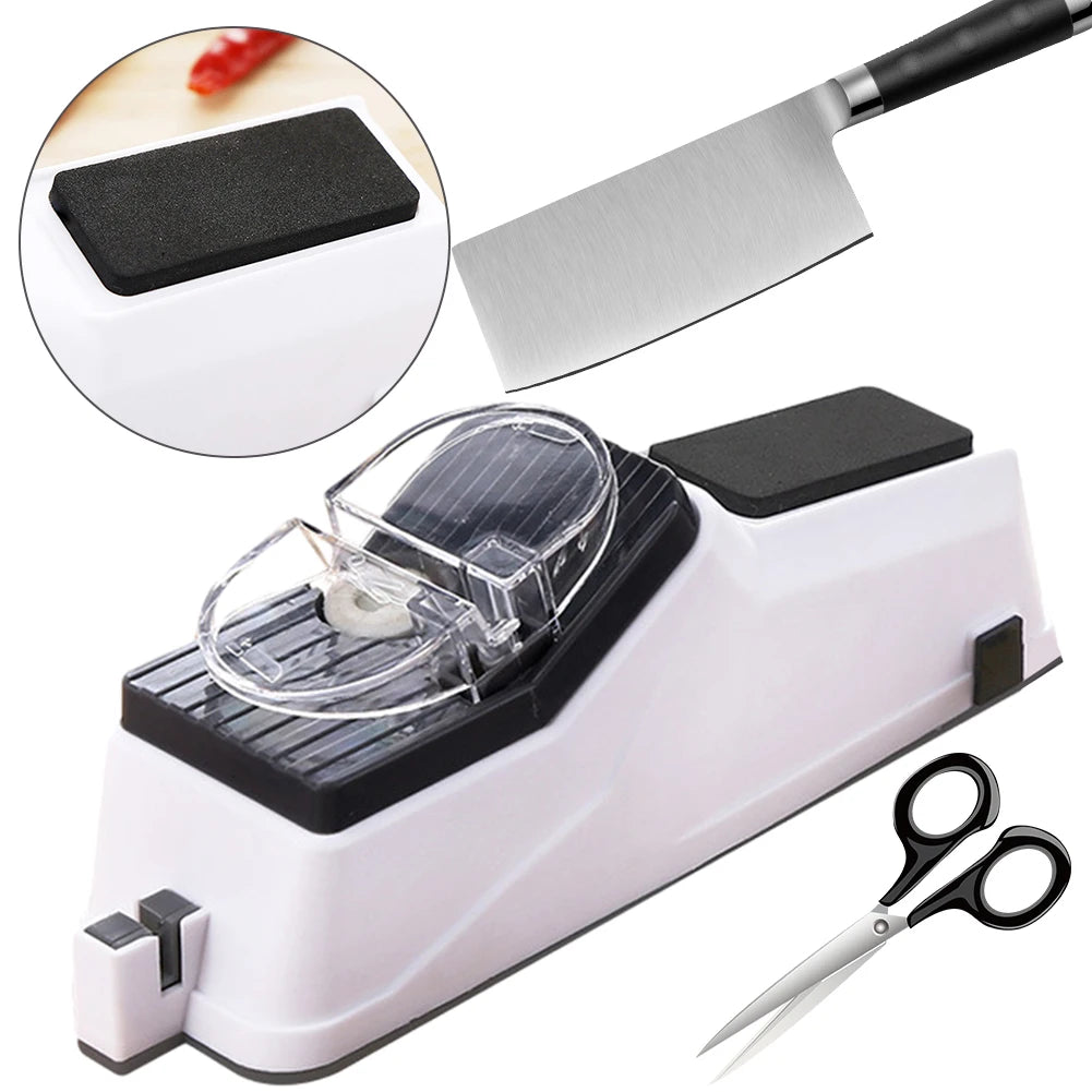 Automatic Electric Knife Sharpener with Protective Cover Chef Knife Sharpener for Quick Sharpening&Polishing for Knife Scissors
