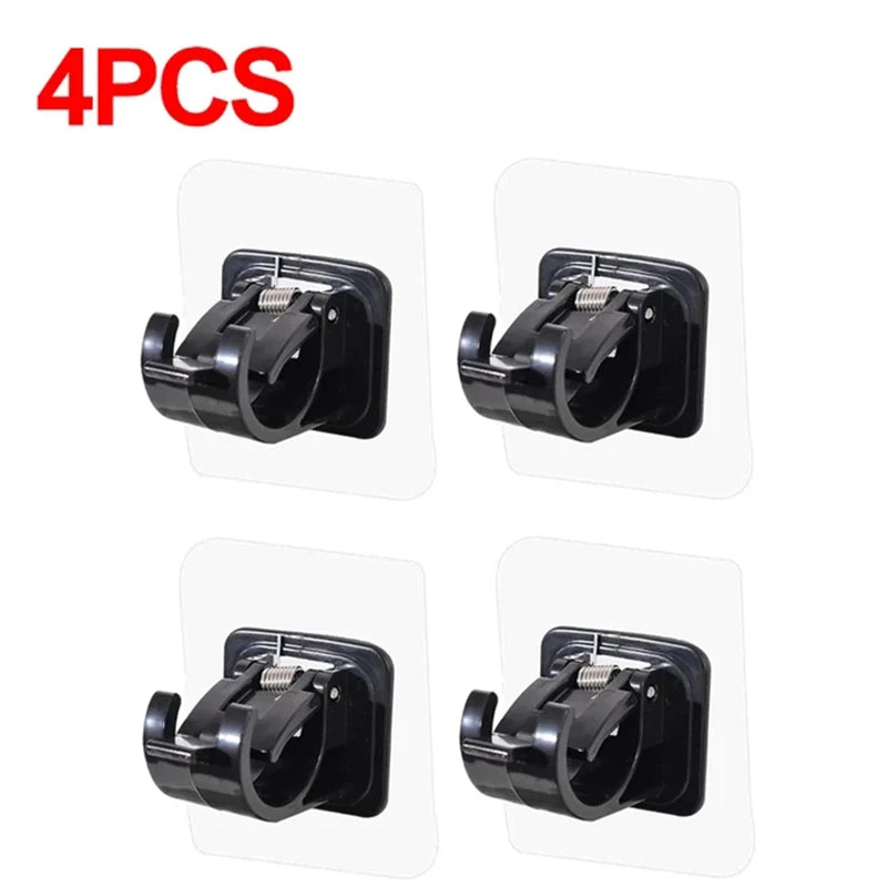 2-8PCS Adjustable Curtain Rod Clip Self Adhesive Wall Hooks Punch-Free Shower Curtain Rod Hanging Holder Bathroom Accessories