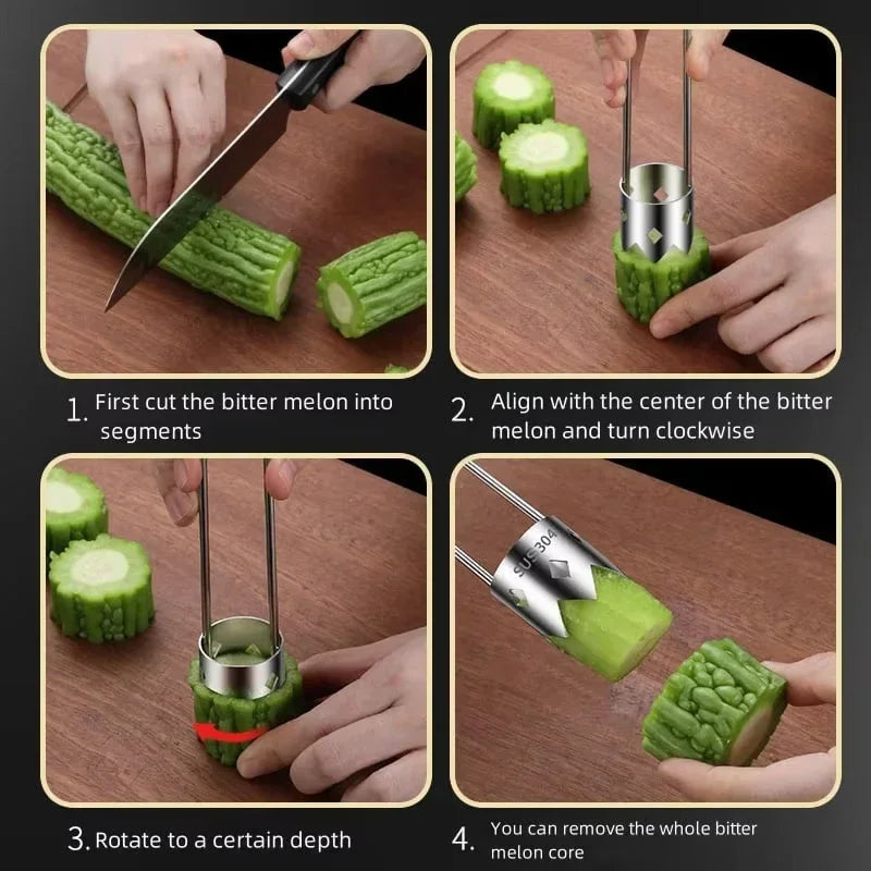 Portable Rust-Proof 304 Stainless Steel Core Remover for Pears and Apple Sharp Serrated Cutter Durable Hand Tool for Vegetables