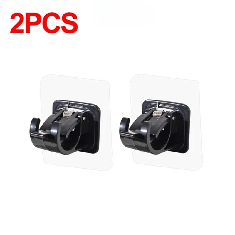 2-8PCS Adjustable Curtain Rod Clip Self Adhesive Wall Hooks Punch-Free Shower Curtain Rod Hanging Holder Bathroom Accessories