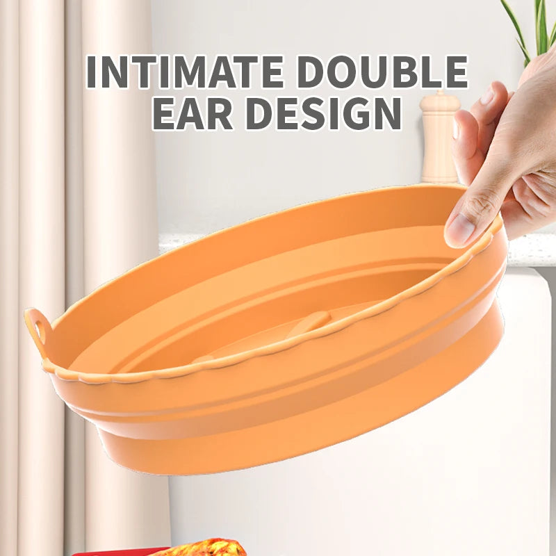 Air Fryer Silicone Basket Plate Square Reusable Air Fryer Cooking Accessories Foldable 20Cm/22Cm Airfryer Tool Baking Molds