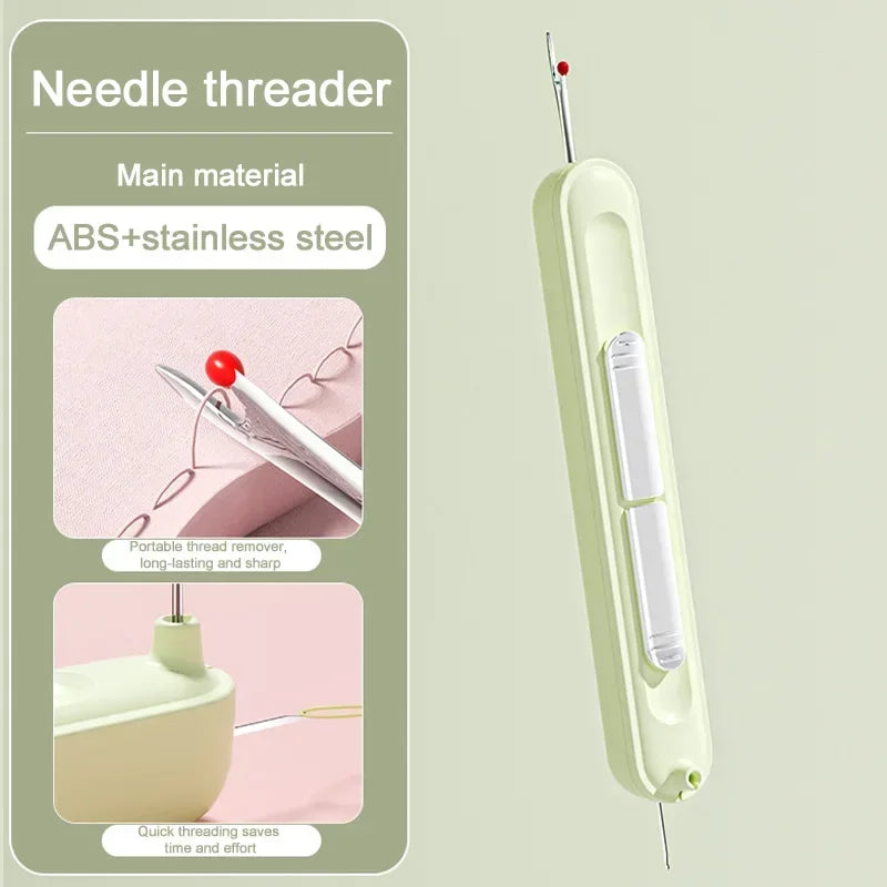 2In1 Needle Threader Hand Sewing Tools Multi-Function Threader Stitch Insertion Sewing Needle Changer Thread Device Hand Machine