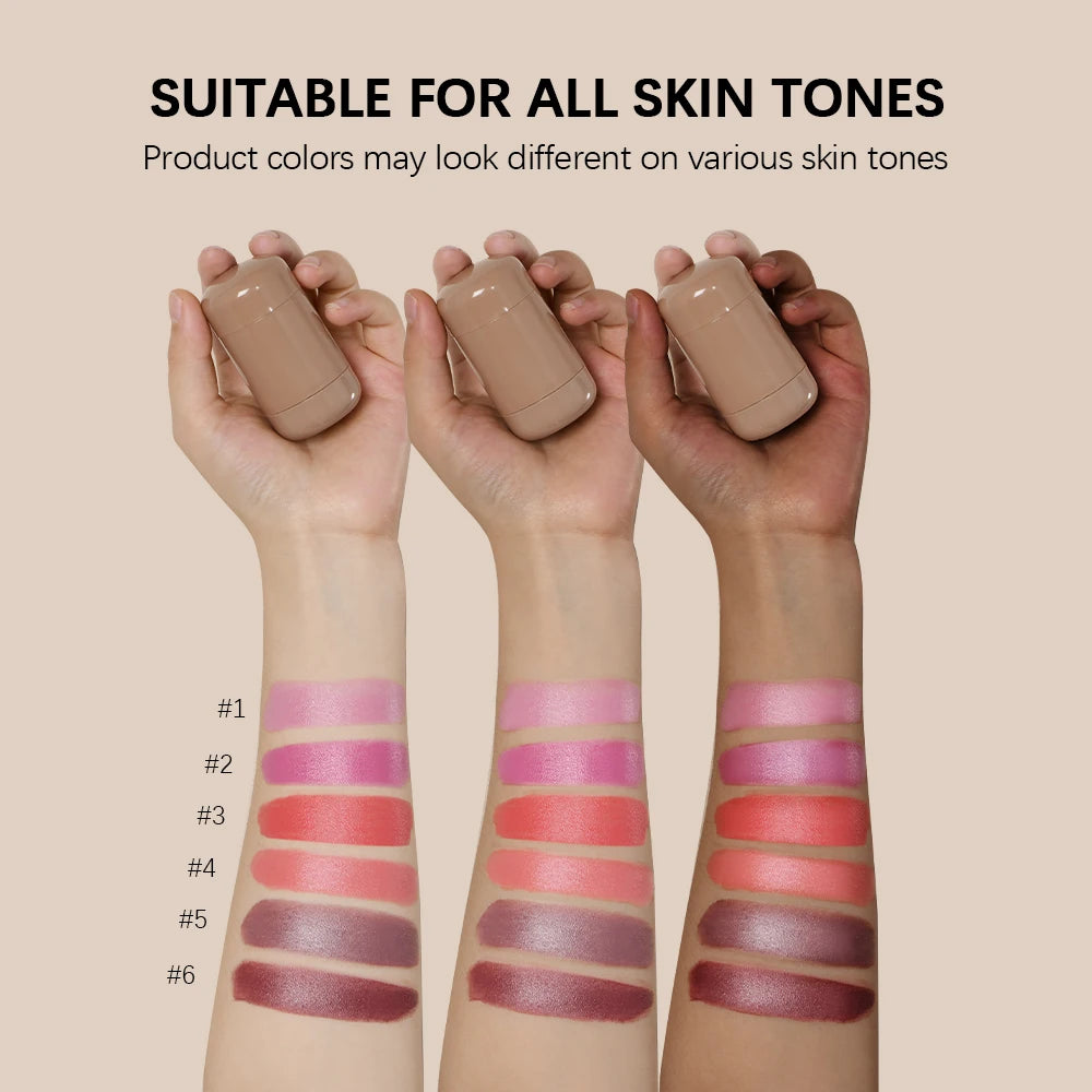 3In1 Cheek Lip Tinted Moistured Blush Stick Waterproof Easy Color Rouge Silky Smooth Blusher Cream Matte Contour Makeup