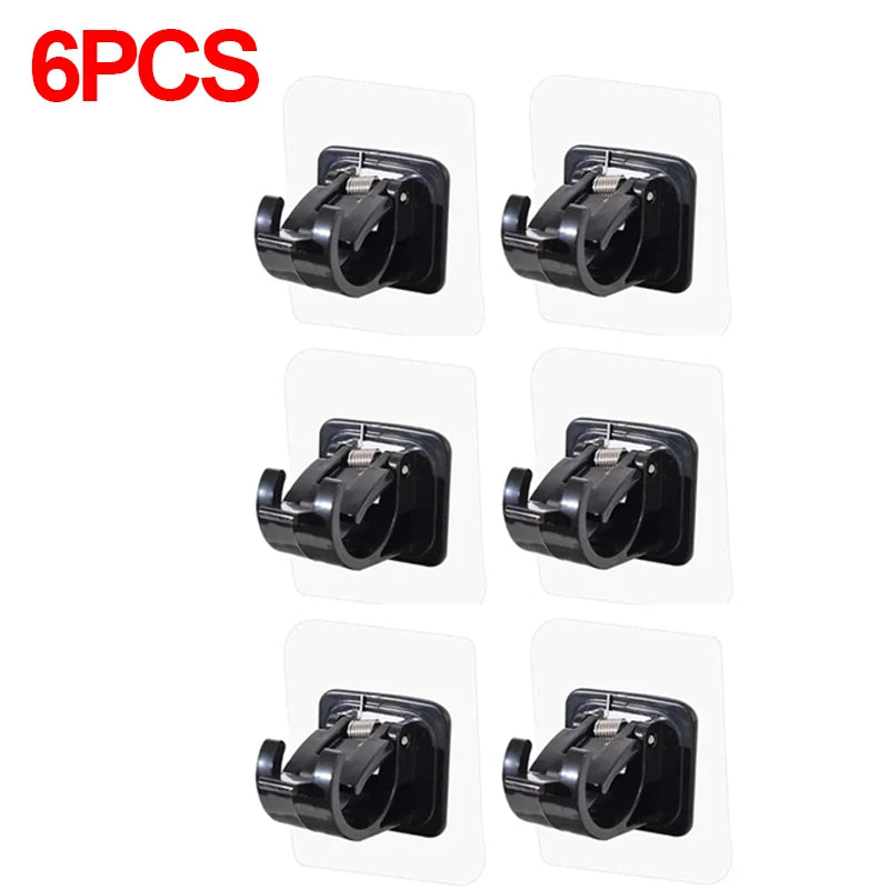 2-8PCS Adjustable Curtain Rod Clip Self Adhesive Wall Hooks Punch-Free Shower Curtain Rod Hanging Holder Bathroom Accessories