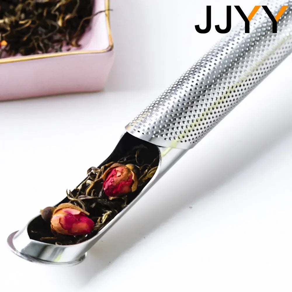 JJYY Ea Strainer Stainless Steel Infuser Pipe Design Touch Feel Holder Tool Tea Spoon Infuser Filter
