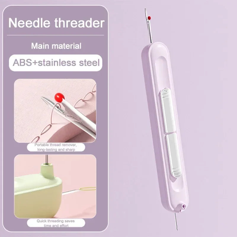2In1 Needle Threader Hand Sewing Tools Multi-Function Threader Stitch Insertion Sewing Needle Changer Thread Device Hand Machine